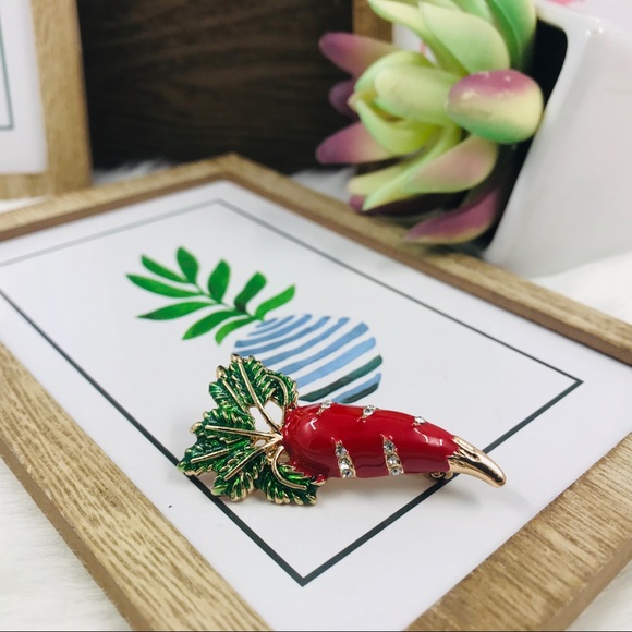 Only ships with $15 orders. Beets Enamel Brooch - Picture 2 of 4